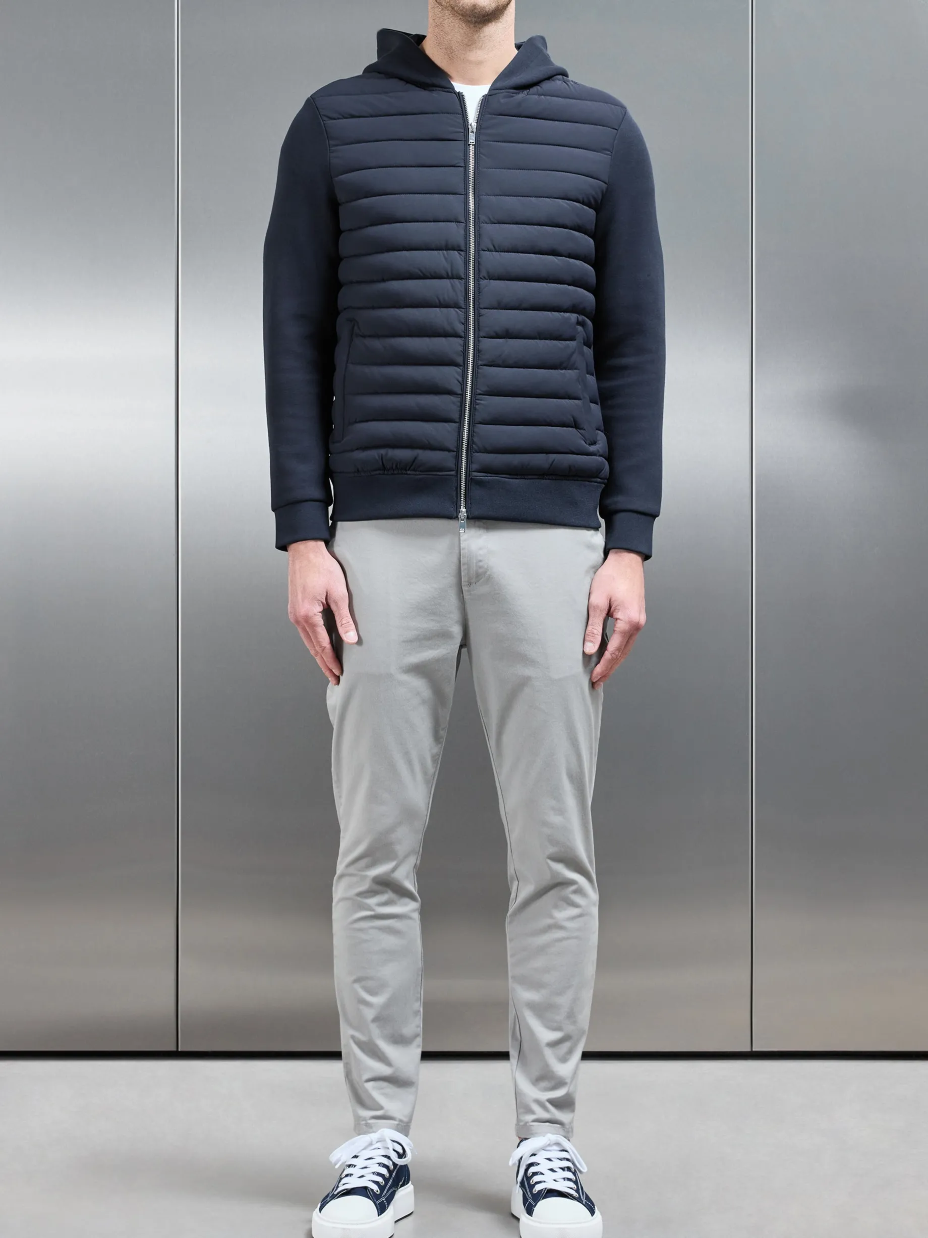 Hybrid Quilted Windbreaker - Navy