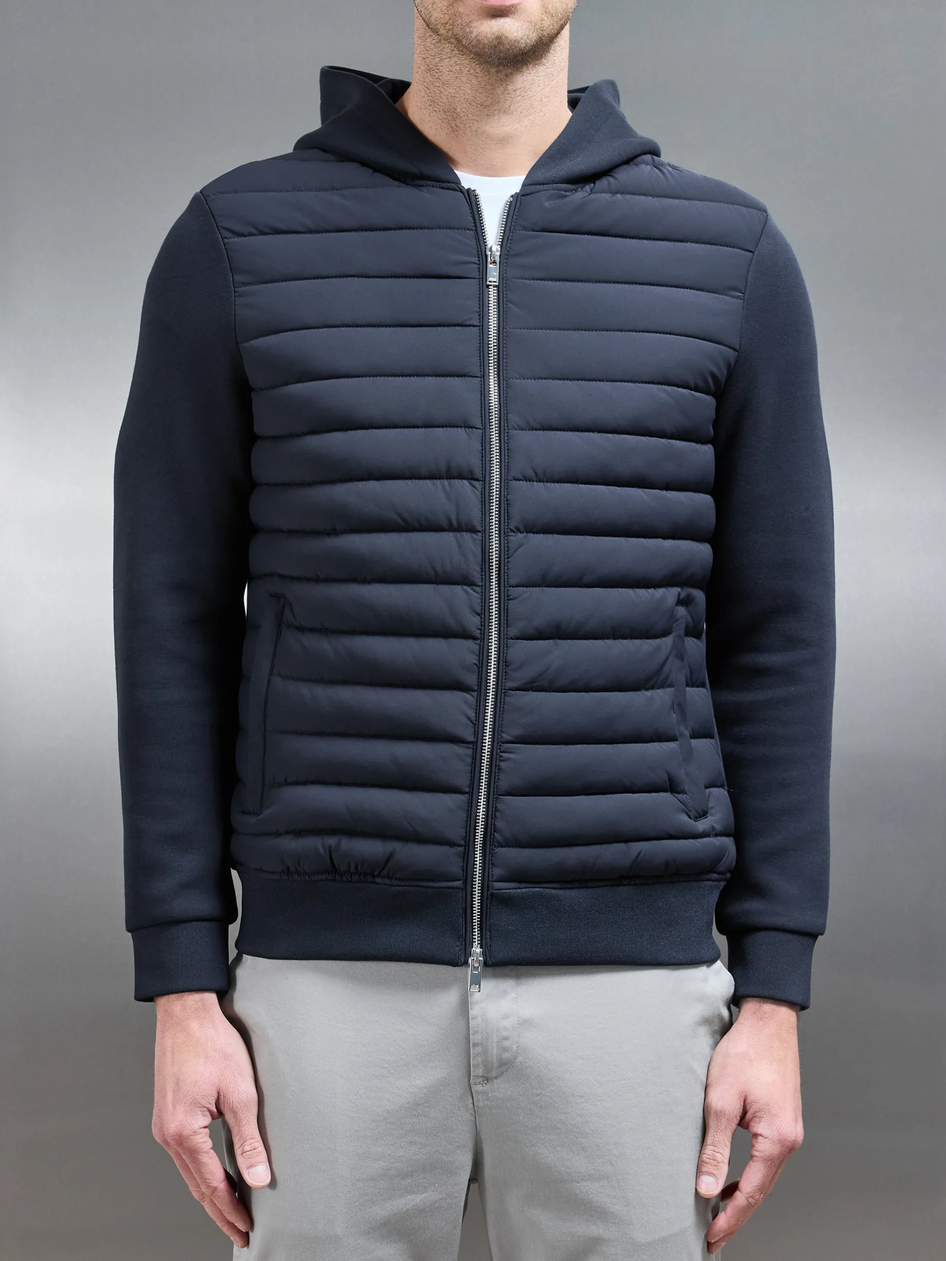 Hybrid Quilted Windbreaker - Navy