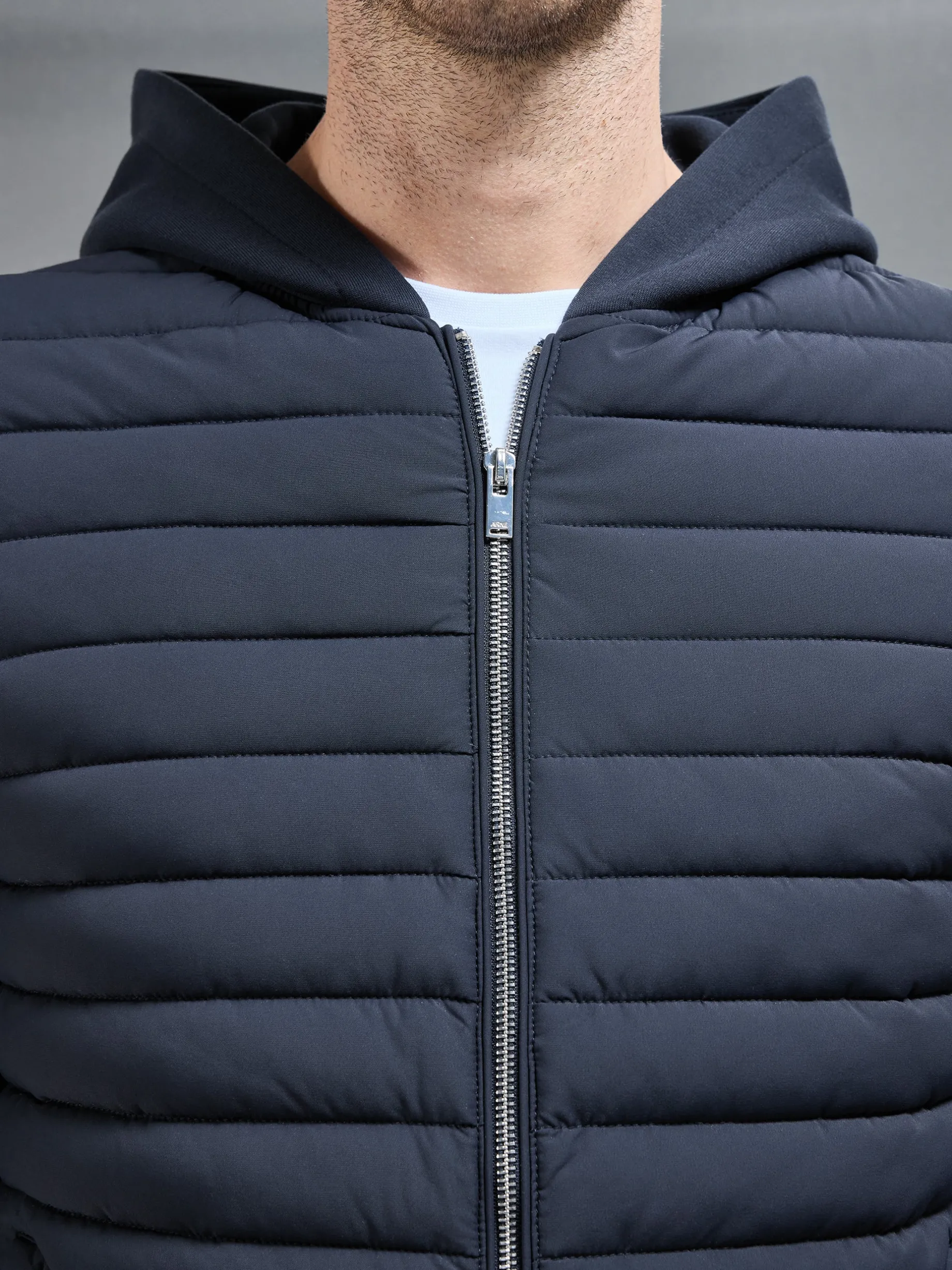 Hybrid Quilted Windbreaker - Navy