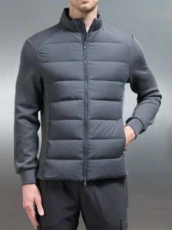 Hybrid Technical Puffer Jacket - Grey