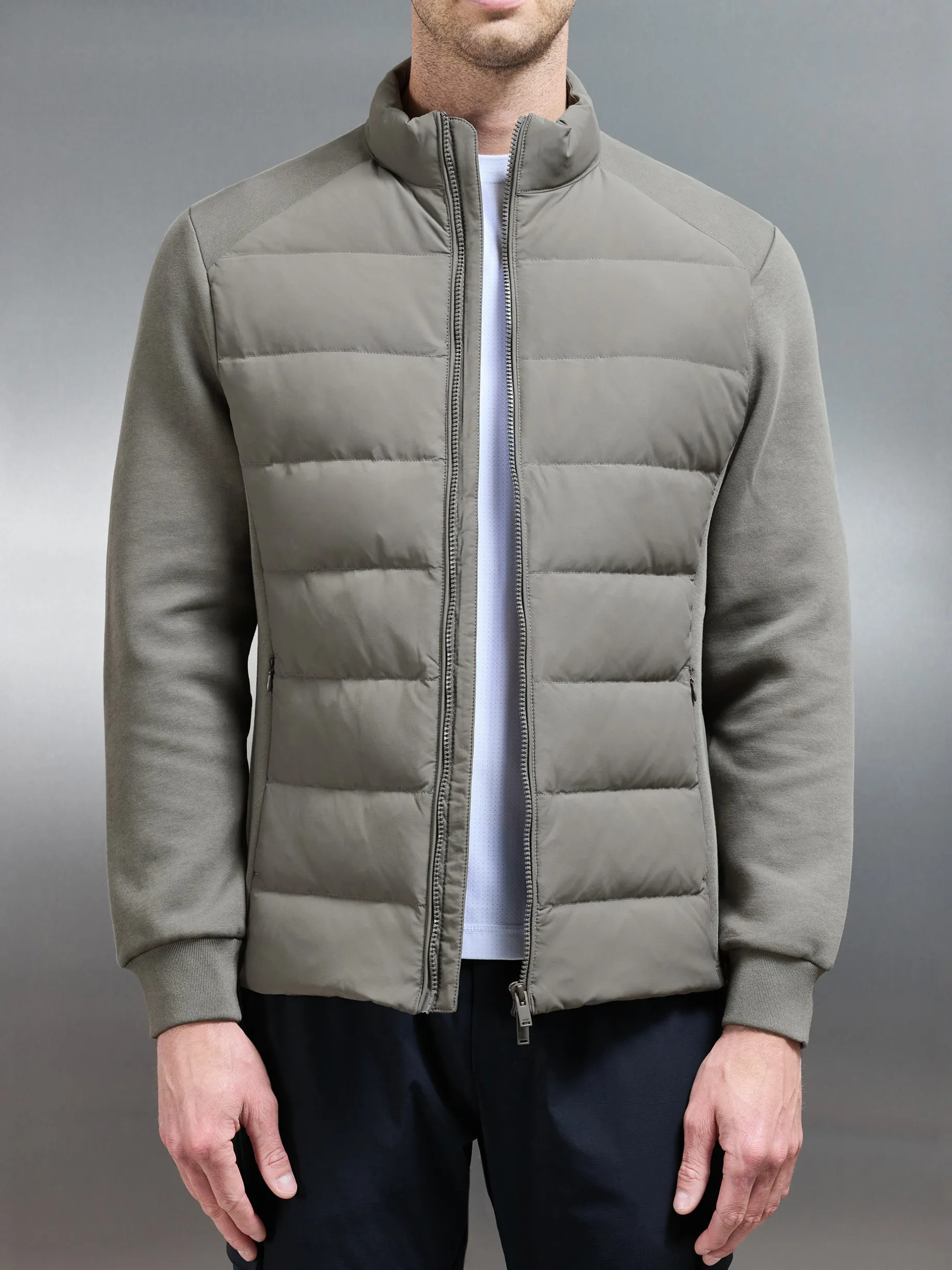 Hybrid Technical Puffer Jacket - Olive