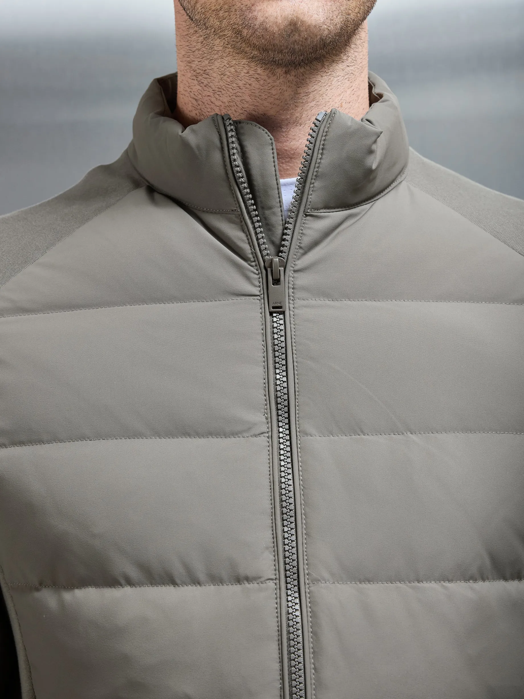 Hybrid Technical Puffer Jacket - Olive