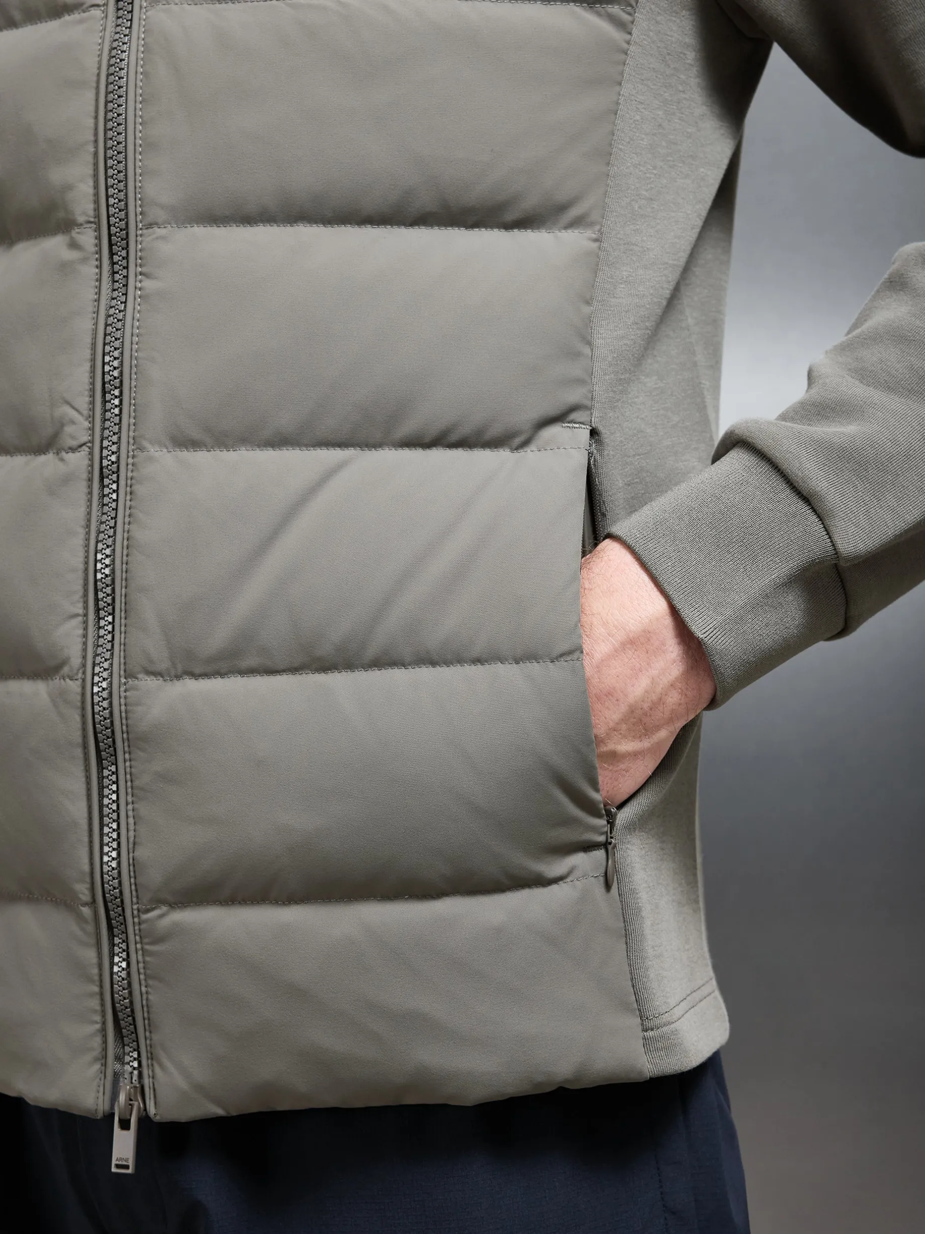Hybrid Technical Puffer Jacket - Olive