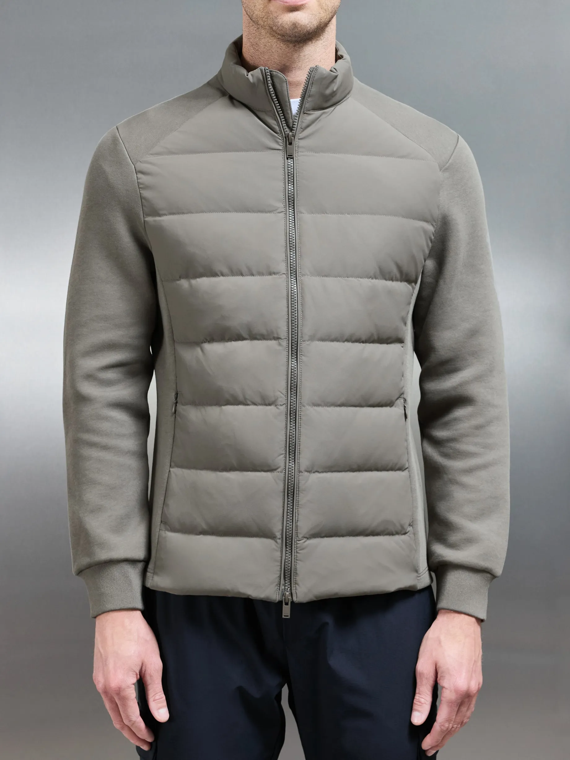 Hybrid Technical Puffer Jacket - Olive