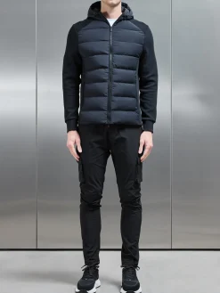 Hybrid Technical Puffer Windbreaker - Black