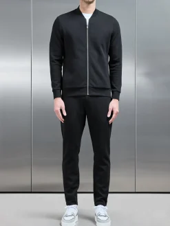 Interlock Jersey Bomber Jacket - Black