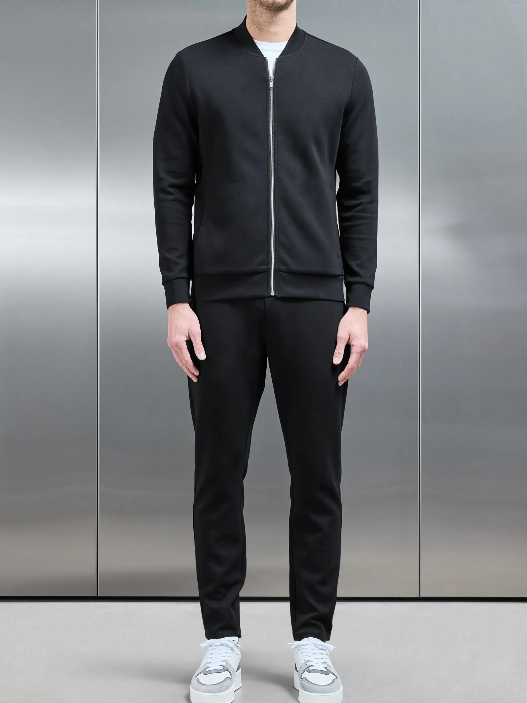 Interlock Jersey Bomber Jacket - Black