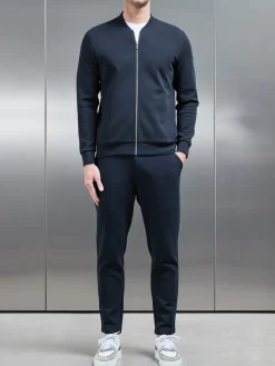 Interlock Jersey Bomber Jacket - Navy