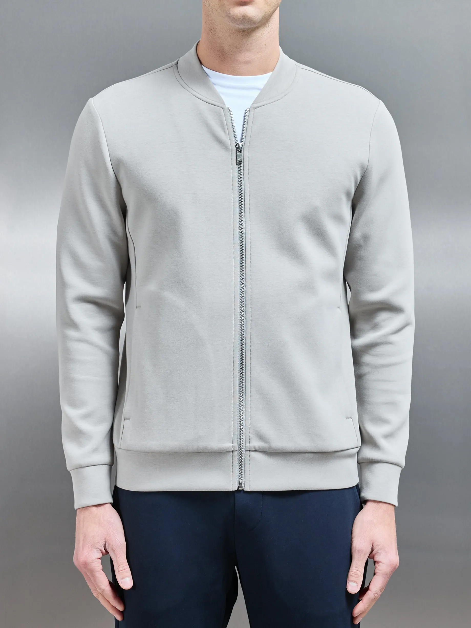 Interlock Jersey Bomber Jacket - Stone