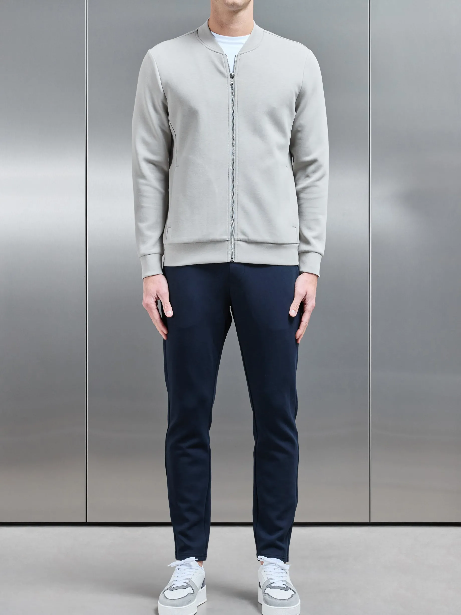 Interlock Jersey Bomber Jacket - Stone