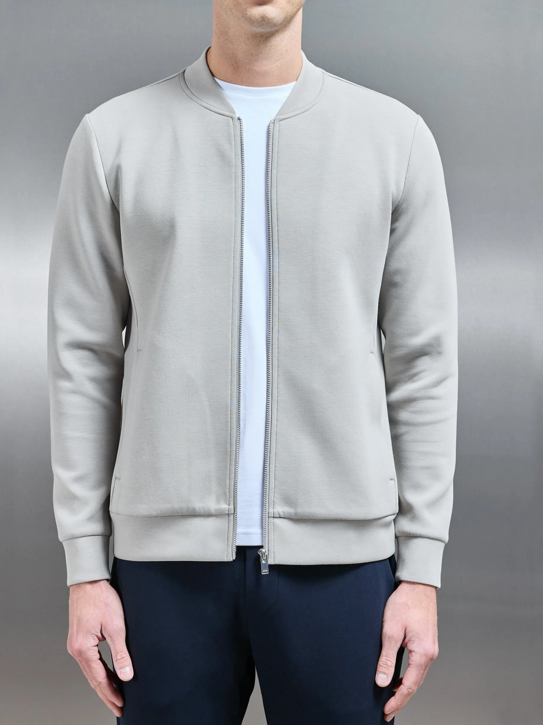 Interlock Jersey Bomber Jacket - Stone