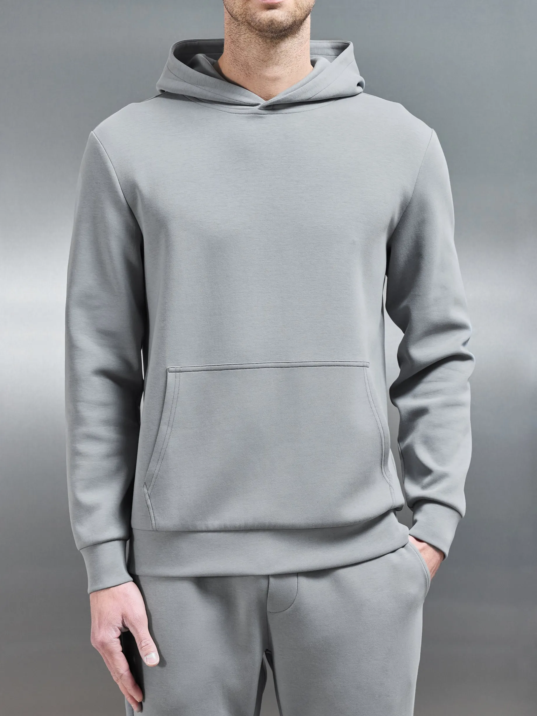 Interlock Jersey Essential Hoodie - Grey
