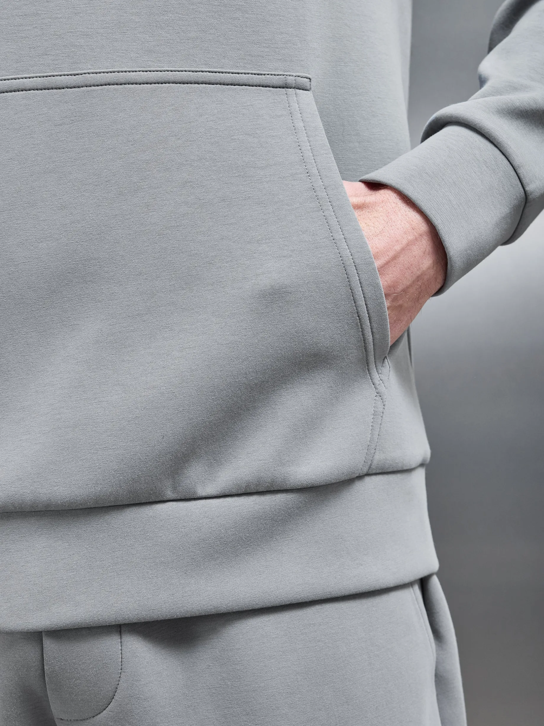 Interlock Jersey Essential Hoodie - Grey