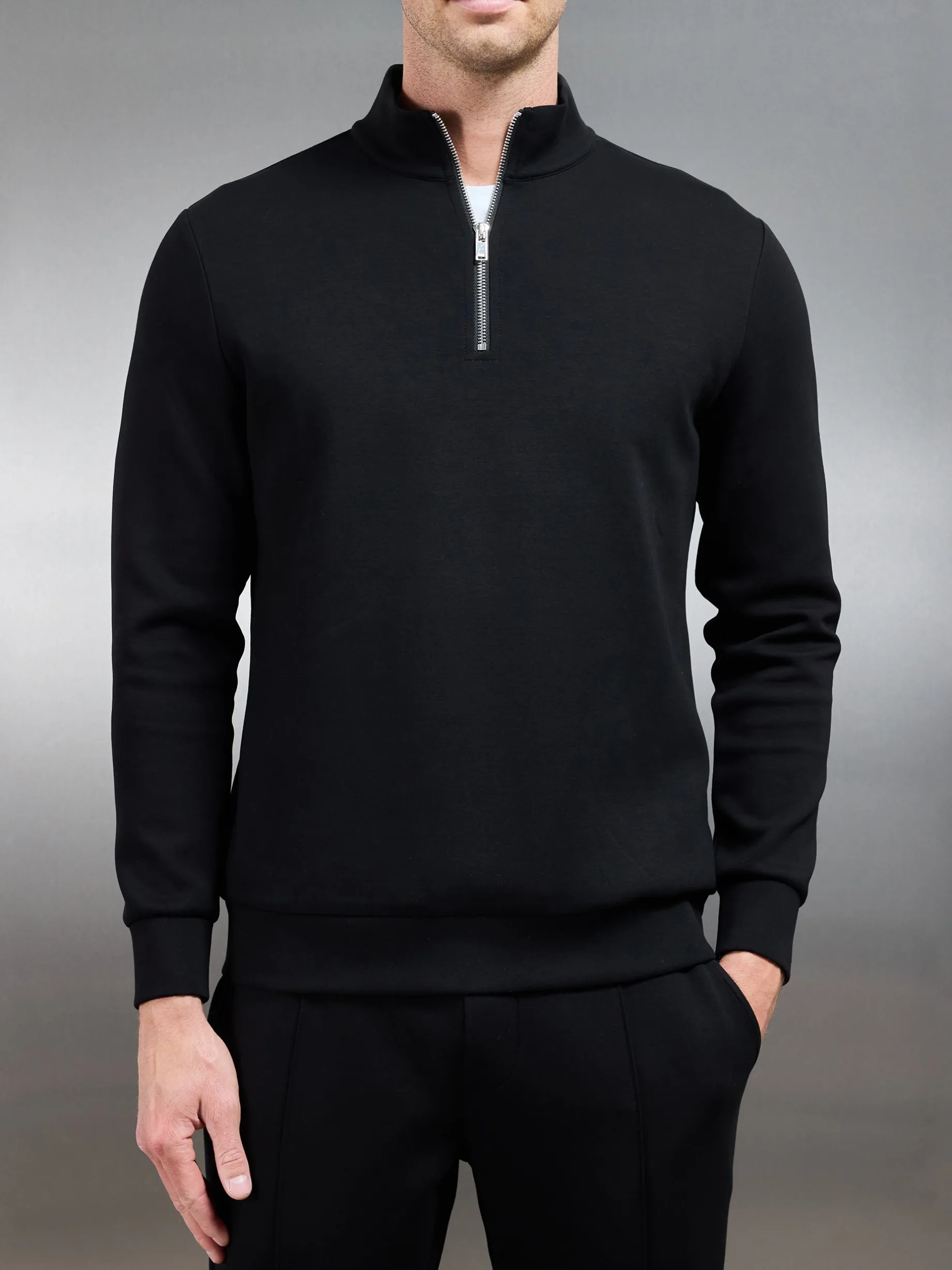 Interlock Jersey Half Zip - Black