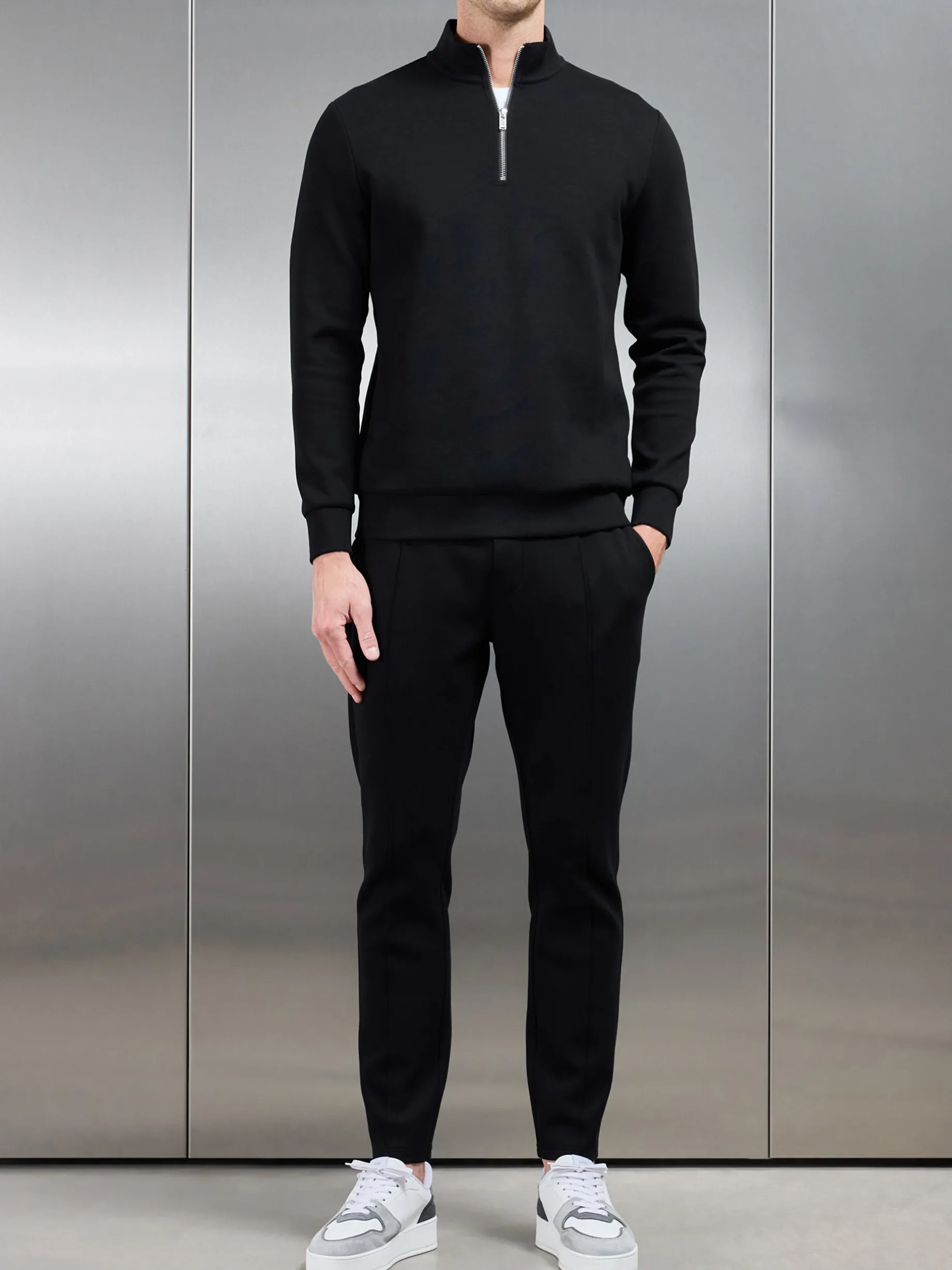 Interlock Jersey Half Zip - Black