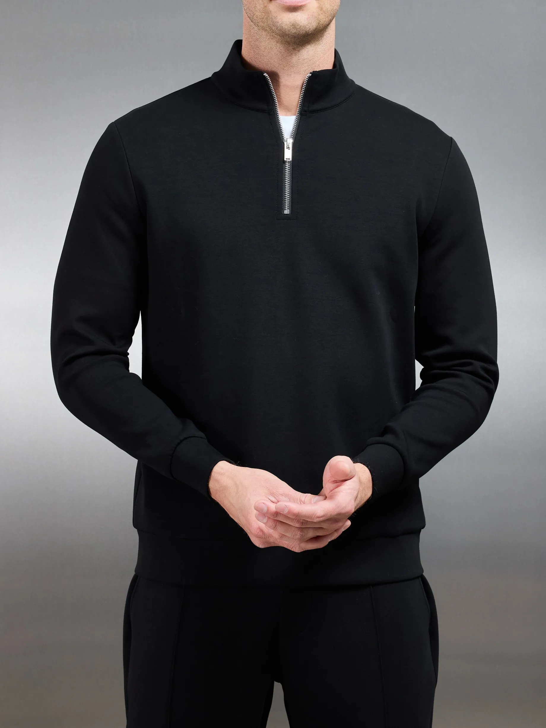 Interlock Jersey Half Zip - Black
