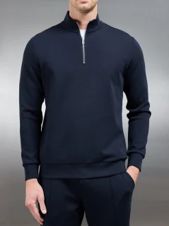 Interlock Jersey Half Zip - Navy