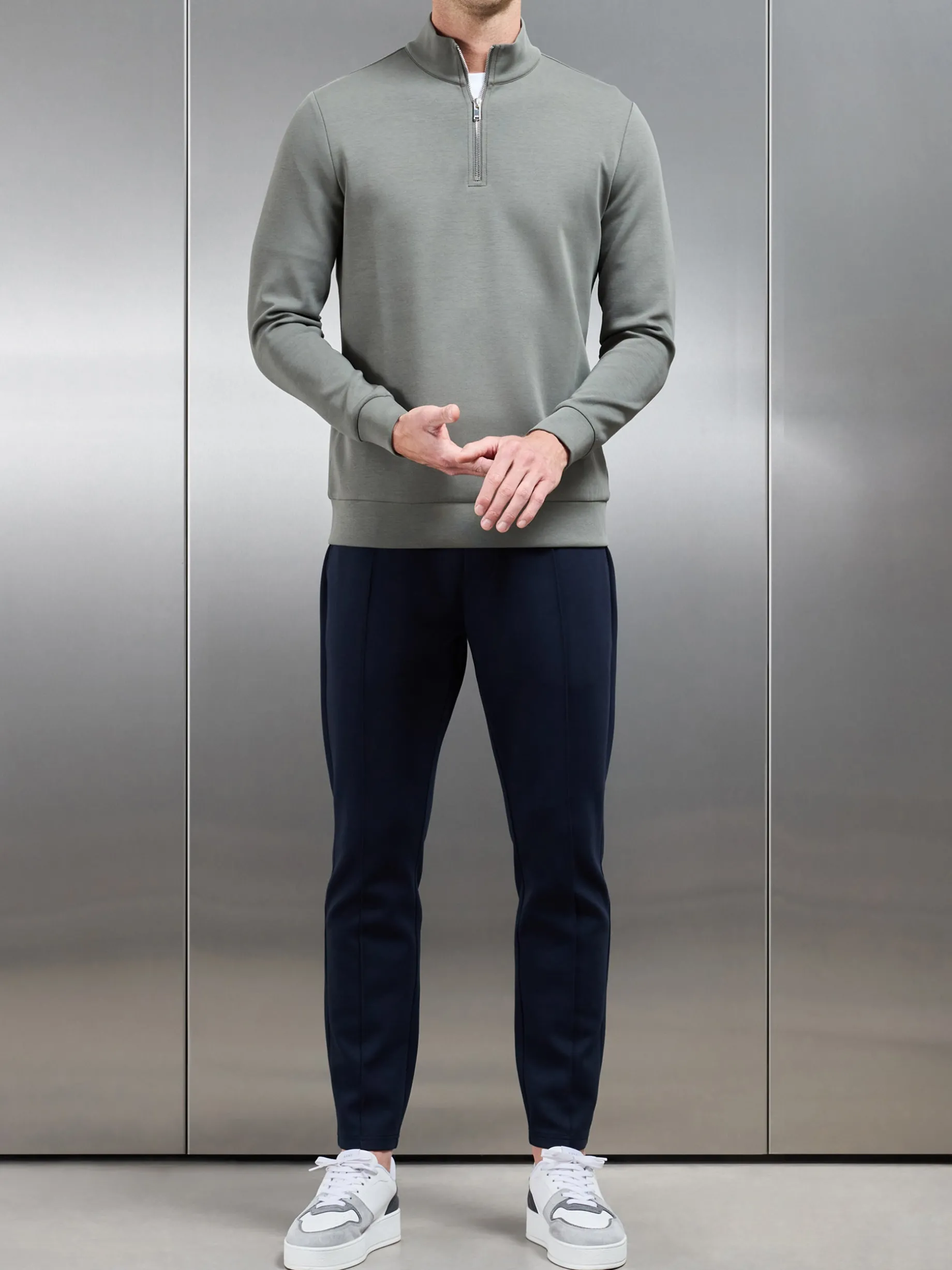 Interlock Jersey Half Zip - Sage