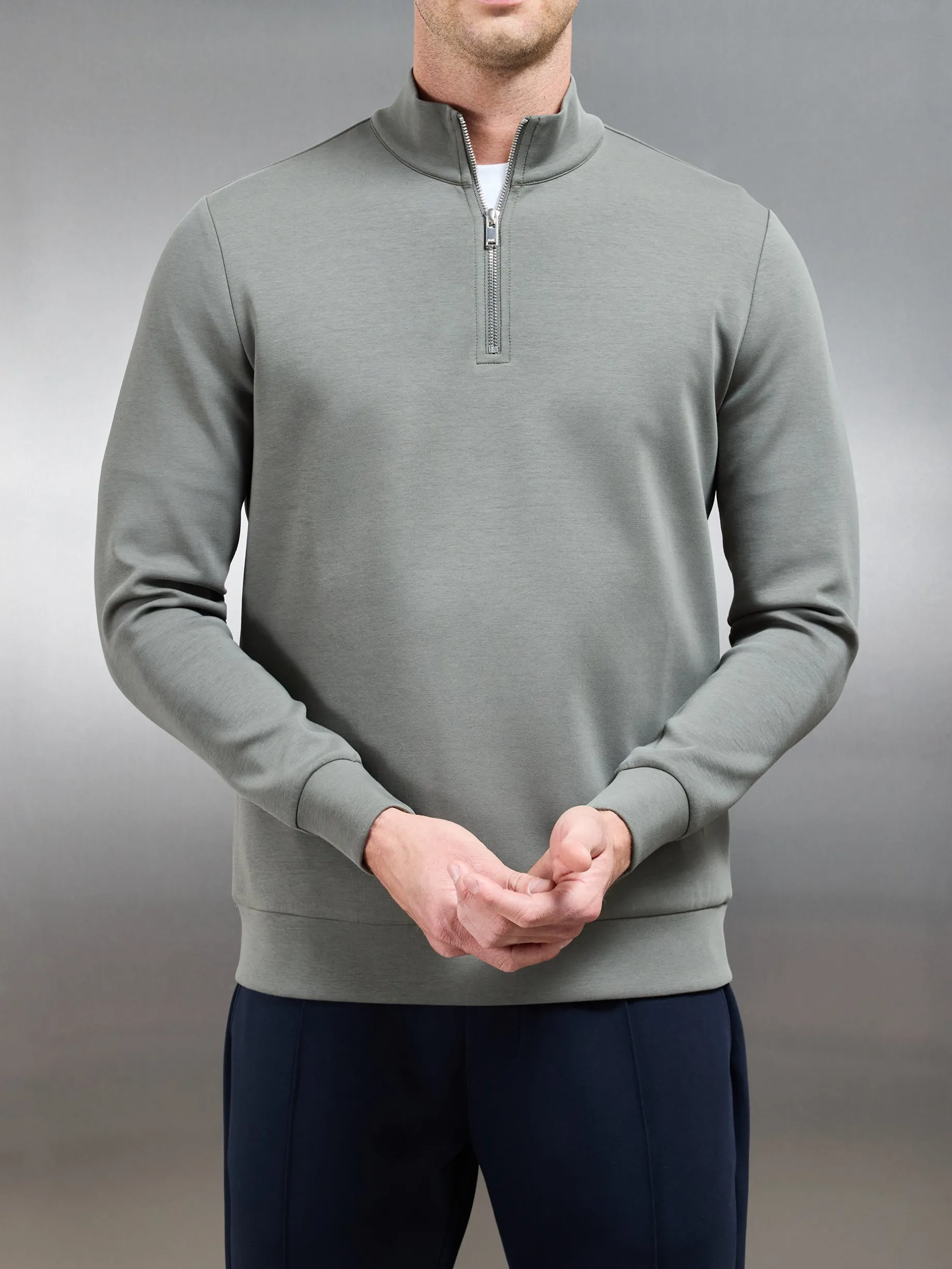 Interlock Jersey Half Zip - Sage