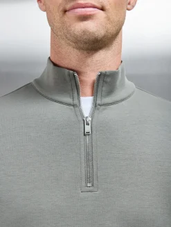 Interlock Jersey Half Zip - Sage