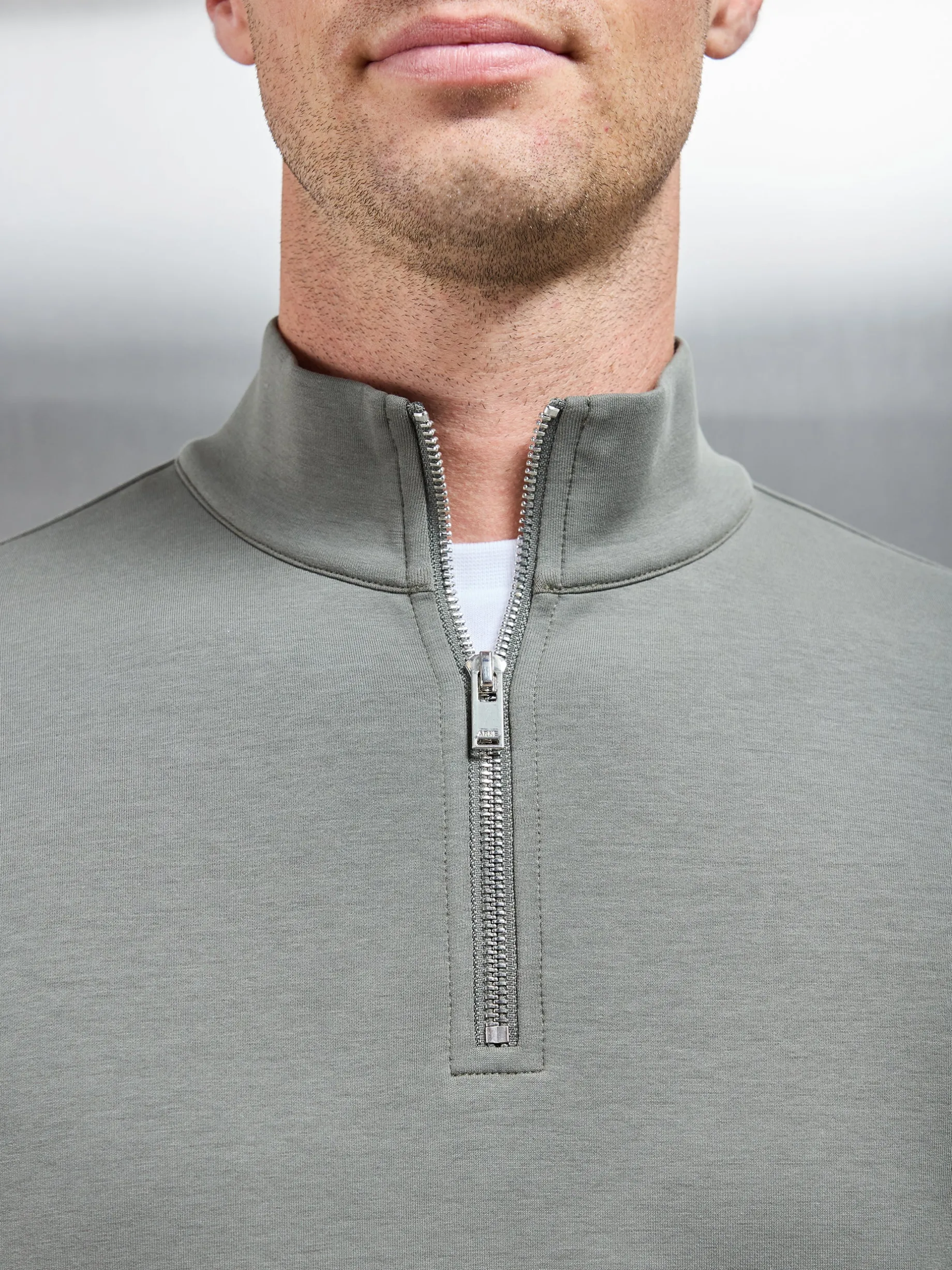 Interlock Jersey Half Zip - Sage