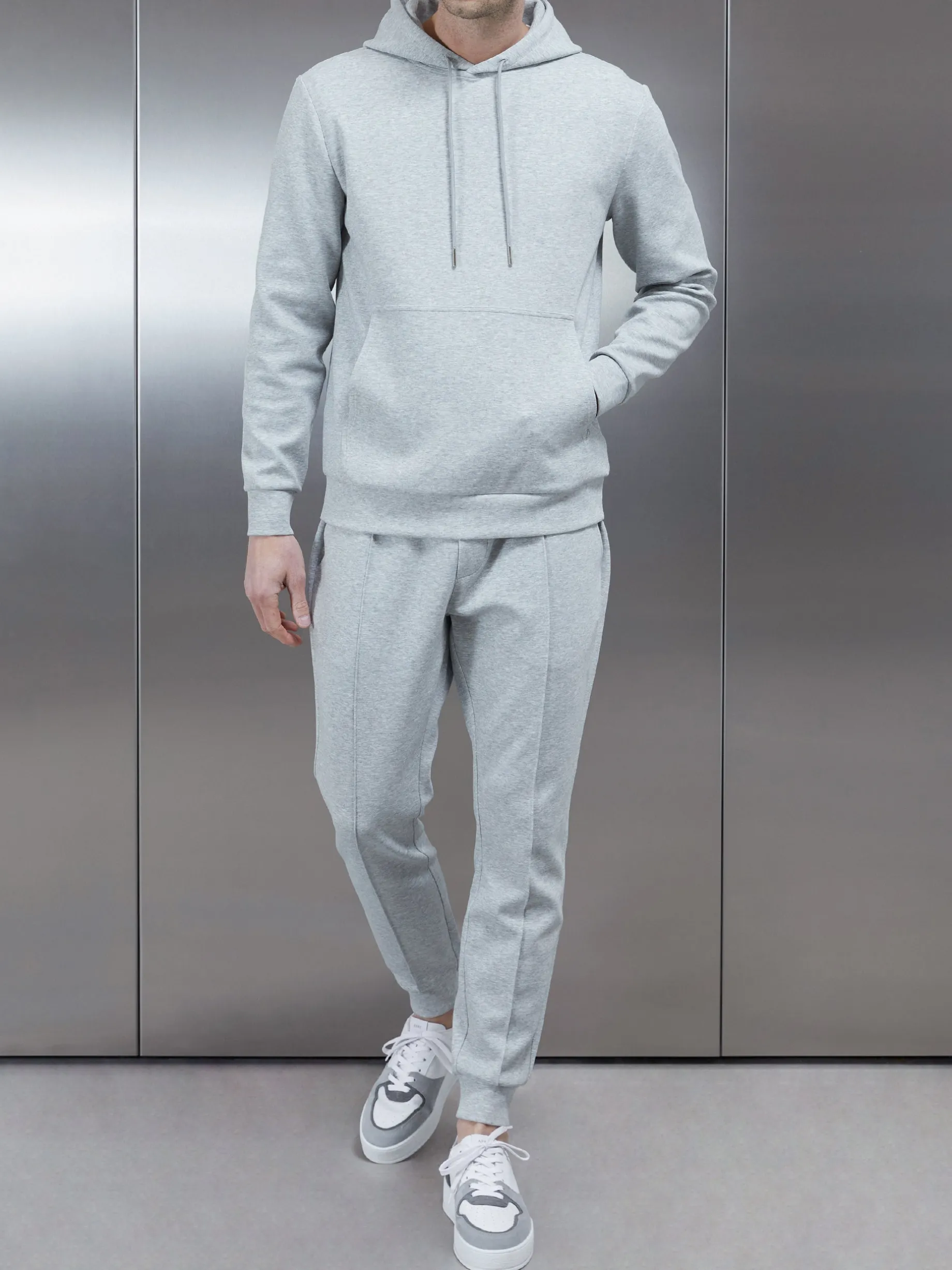 Interlock Jersey Hoodie - Marl Grey