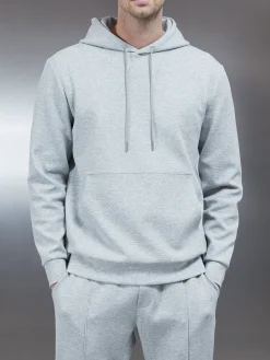 Interlock Jersey Hoodie - Marl Grey