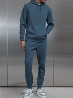Interlock Jersey Hoodie - Steel Blue