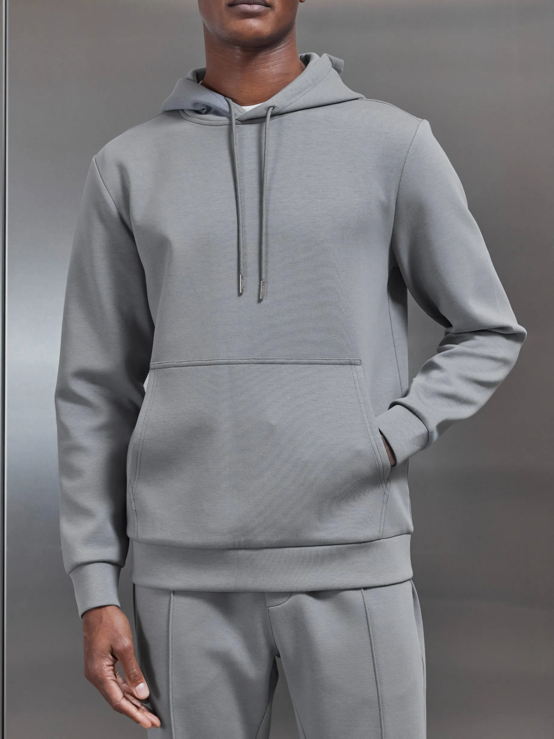 Interlock Jersey Hoodie - Grey