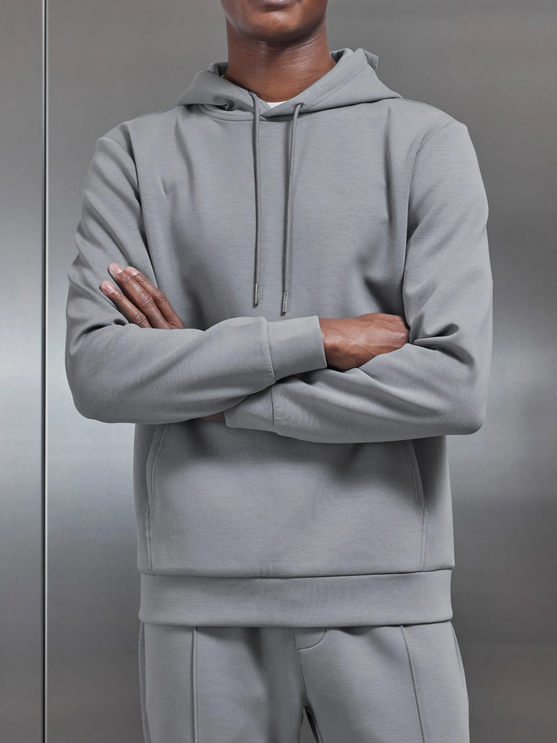 Interlock Jersey Hoodie - Grey