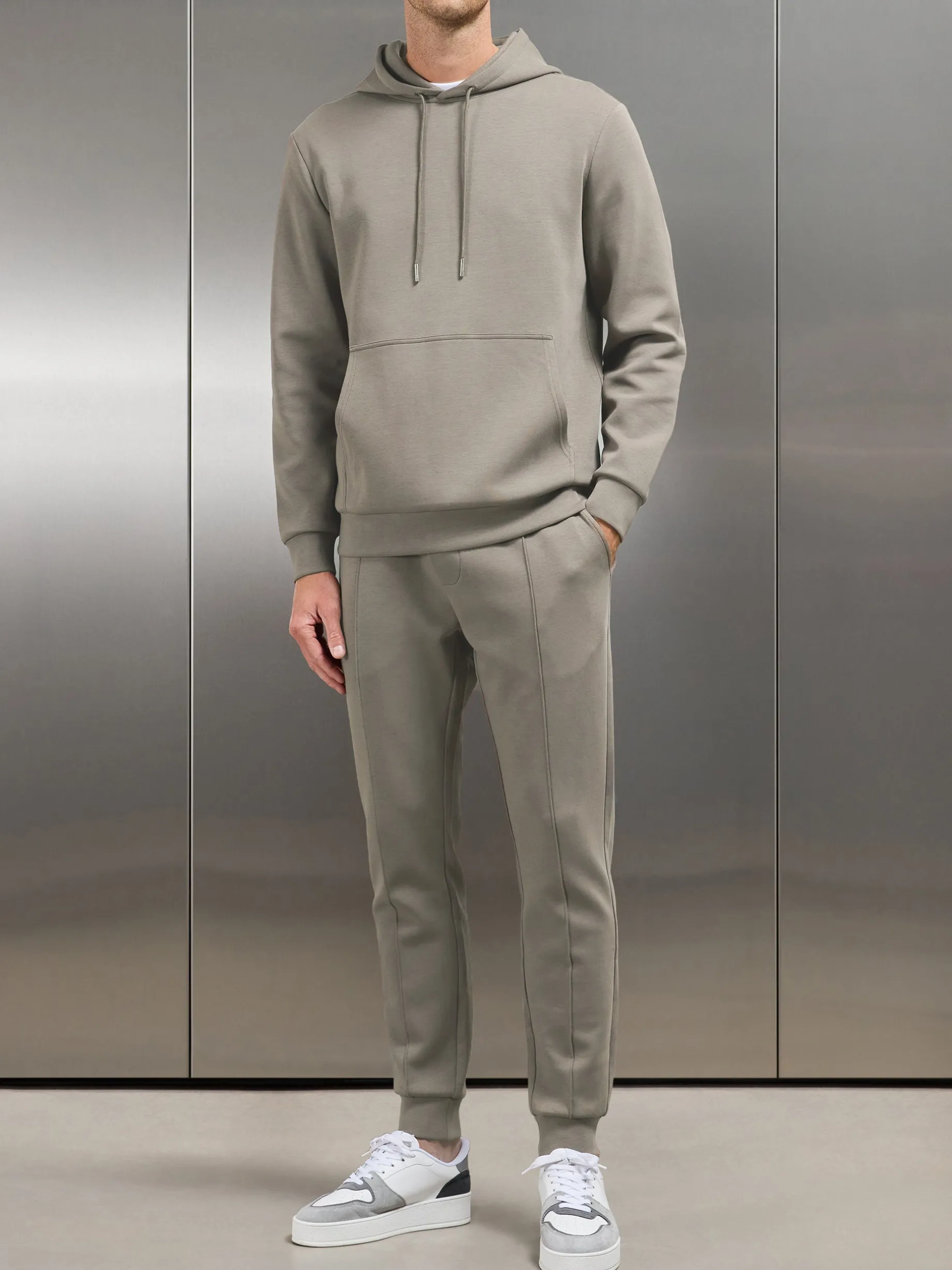 Interlock Jersey Hoodie - Taupe
