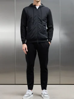 Interlock Jersey Hybrid Windbreaker - Black