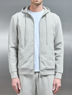 Interlock Jersey Hybrid Windbreaker - Stone
