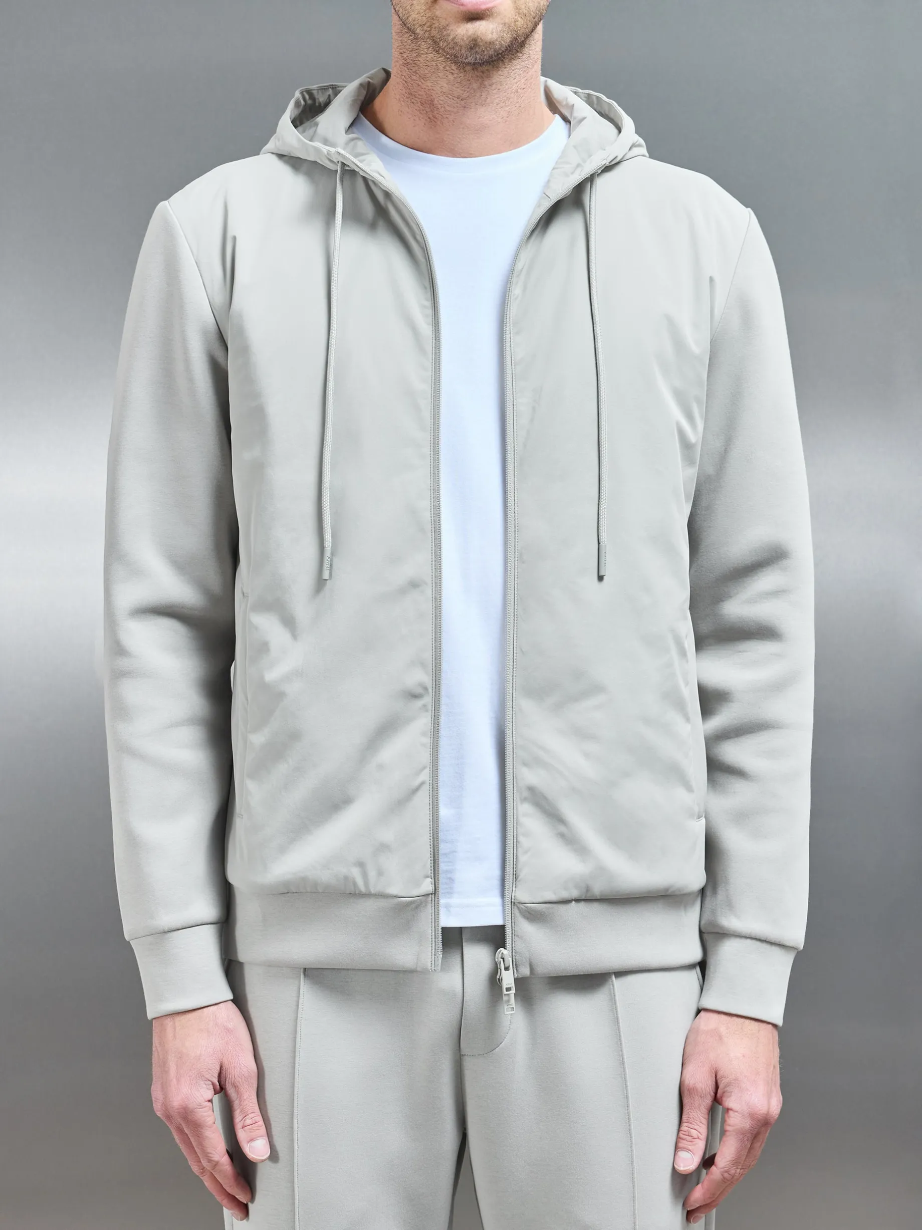 Interlock Jersey Hybrid Windbreaker - Stone