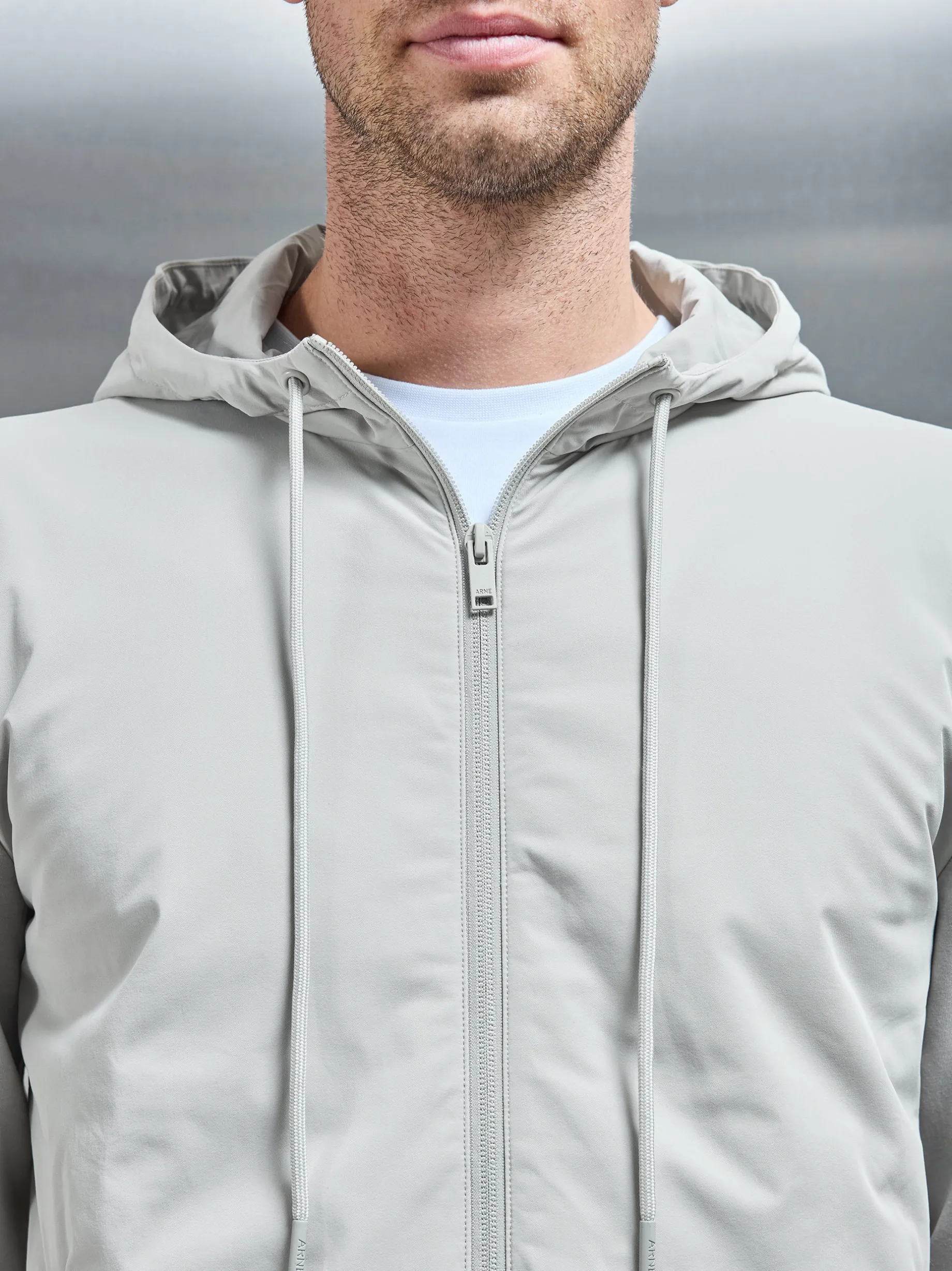 Interlock Jersey Hybrid Windbreaker - Stone