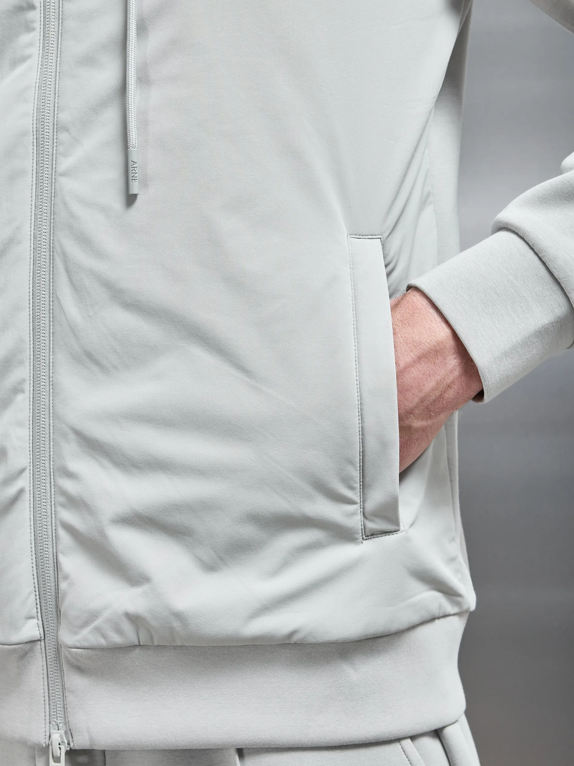 Interlock Jersey Hybrid Windbreaker - Stone