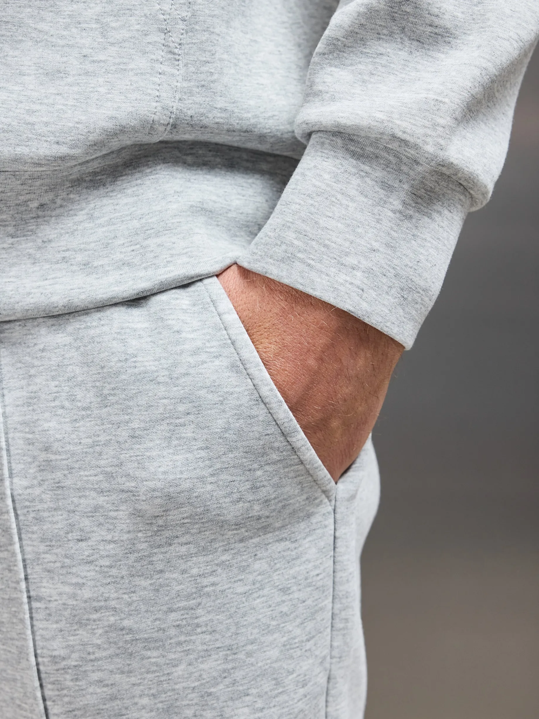 Interlock Jersey Tapered Jogger - Marl Grey