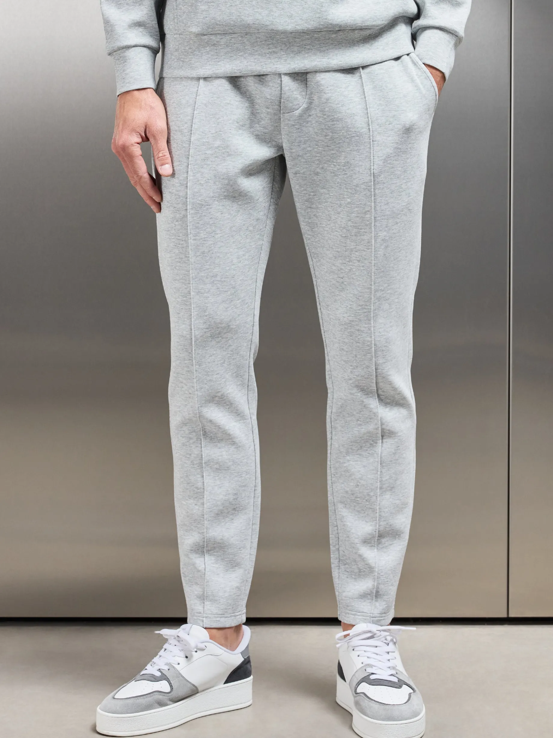 Interlock Jersey Tapered Jogger - Marl Grey
