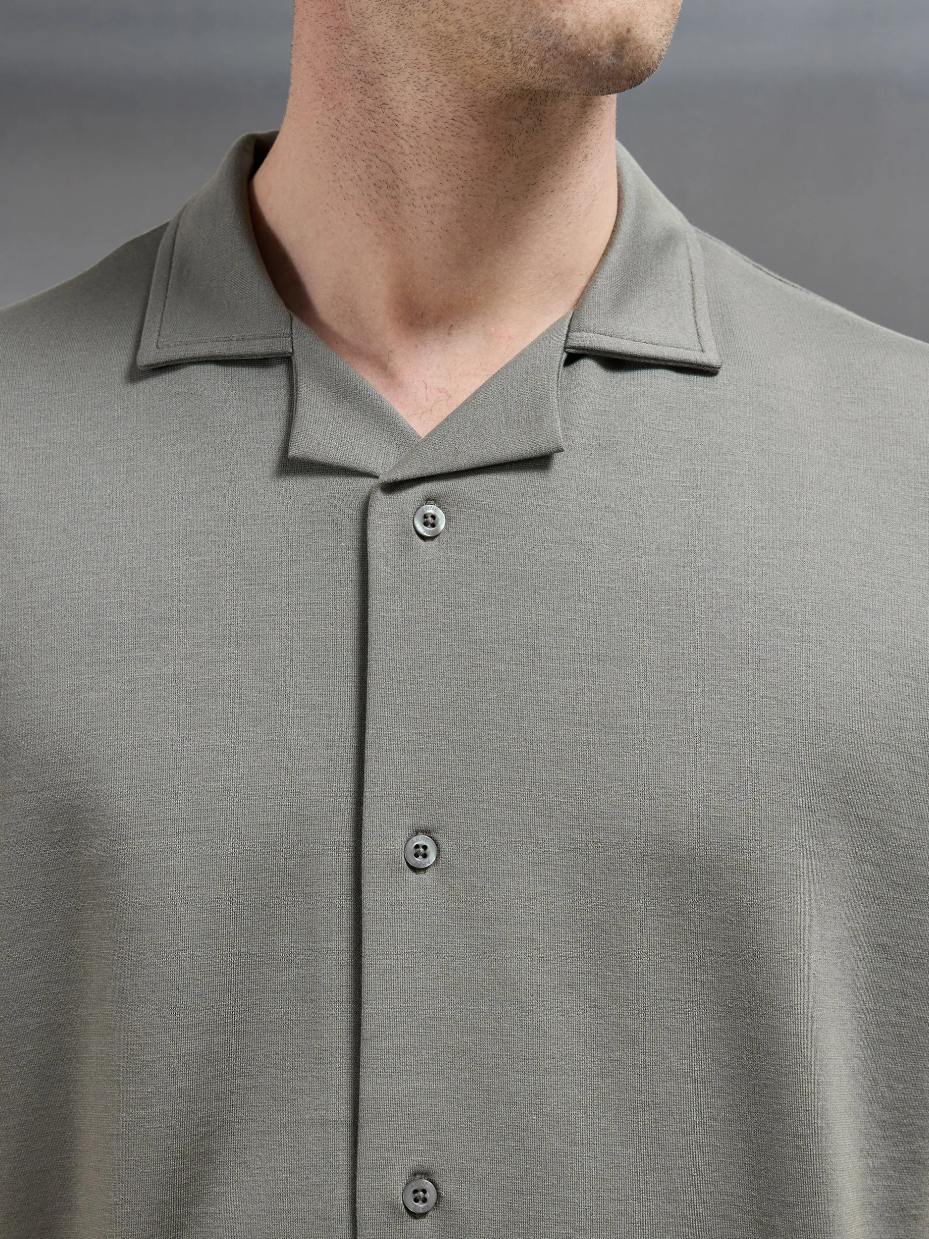 Interlock Relaxed Fit Revere Collar Shirt - Sage