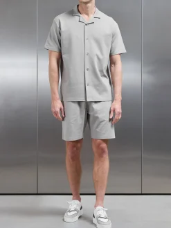Interlock Relaxed Fit Revere Collar Shirt - Stone