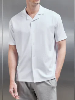 Interlock Relaxed Fit Revere Collar Shirt - White