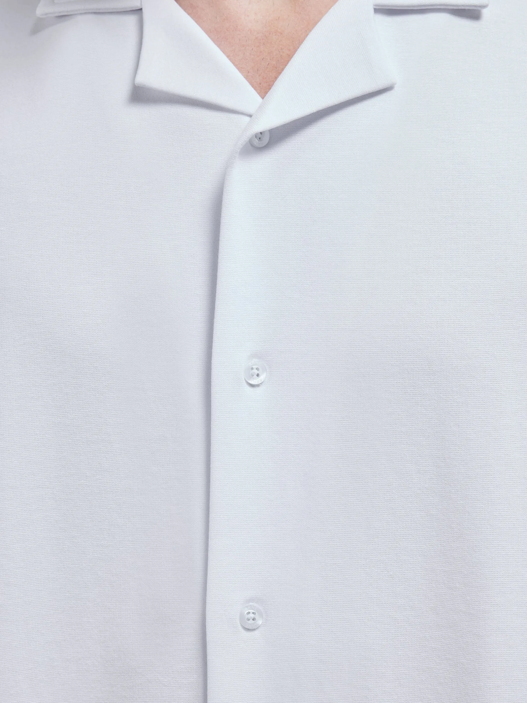 Interlock Relaxed Fit Revere Collar Shirt - White