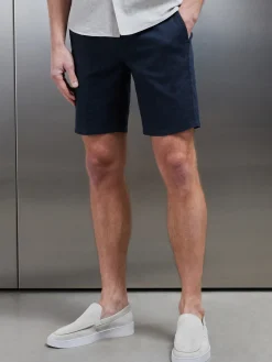 Linen Tailored Short - Navy