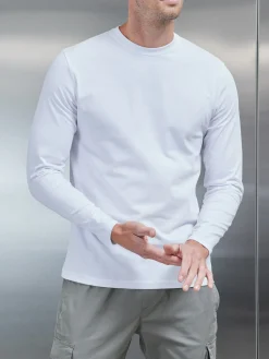 Long Sleeve Slim Fit T-Shirt - White