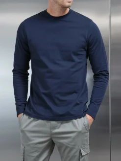 Long Sleeve Slim Fit T-Shirt - Navy