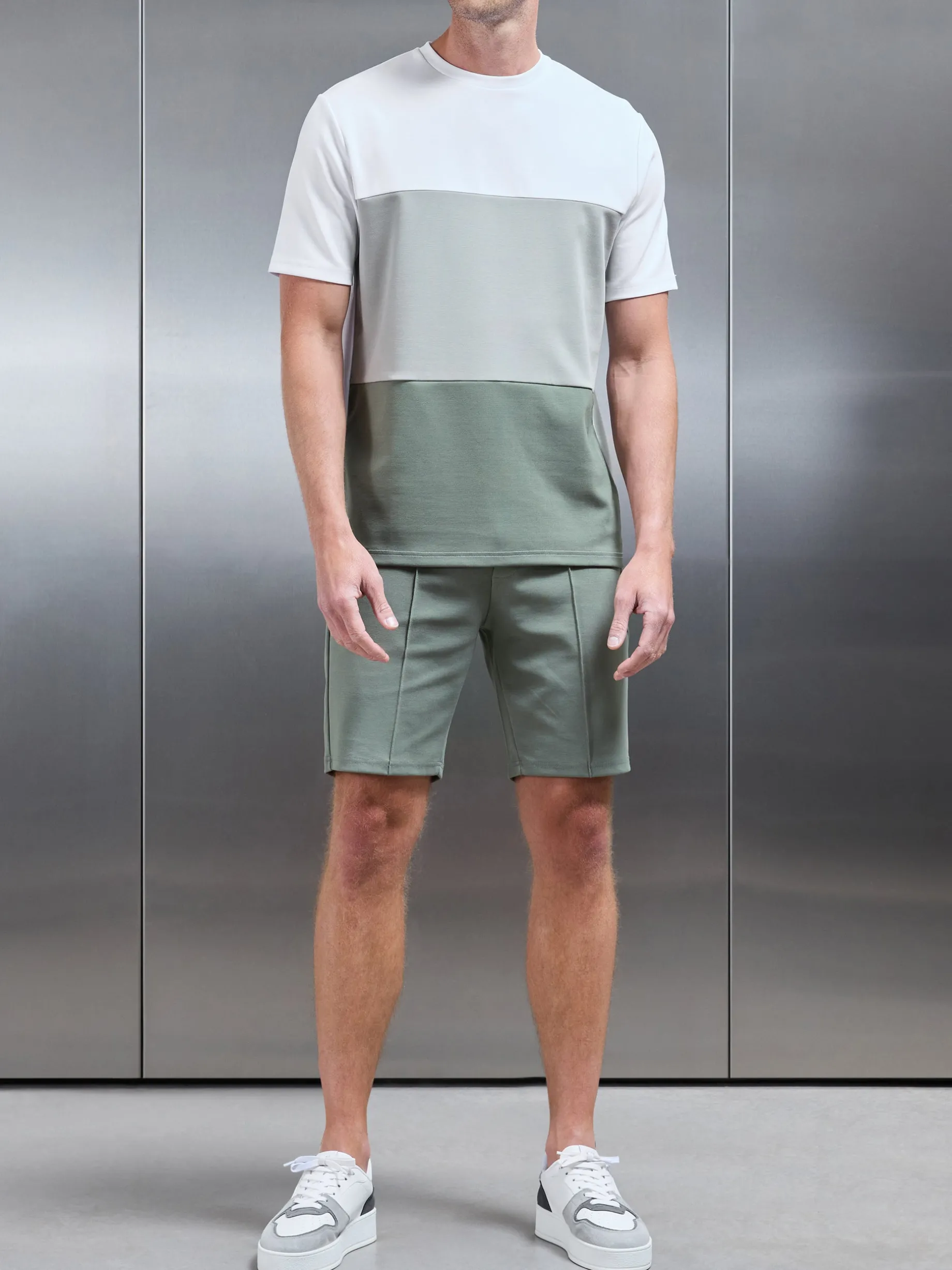 Luxe Colour Block T-Shirt - White
