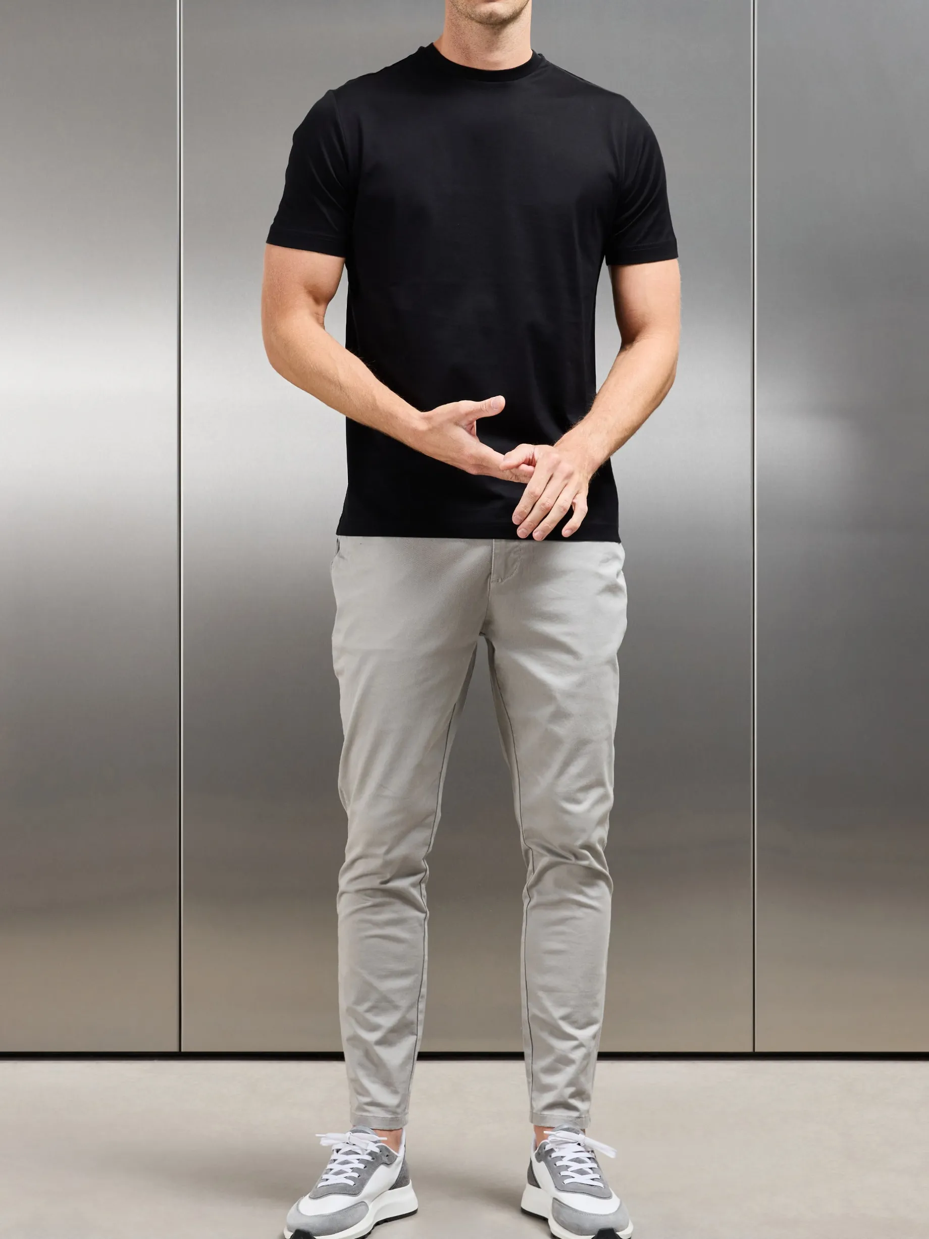 Mercerised Cotton T-shirt - Black