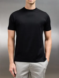 Mercerised Cotton T-shirt - Black