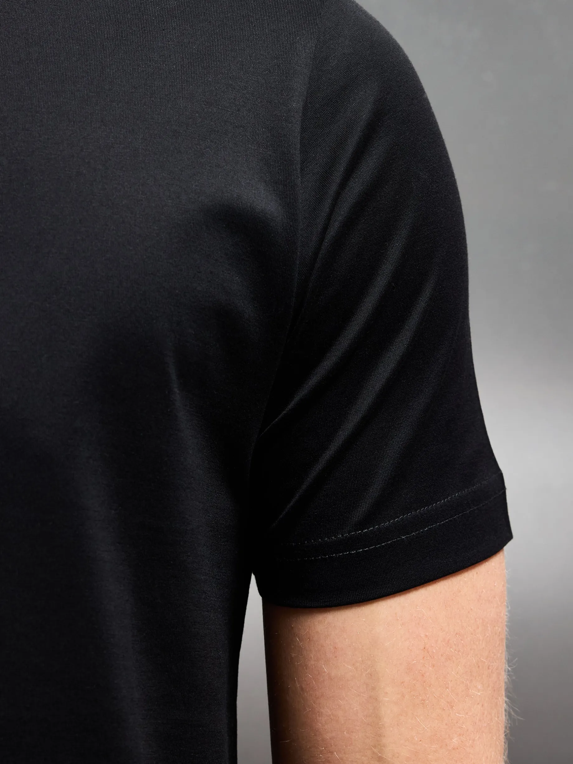 Mercerised Cotton T-shirt - Black