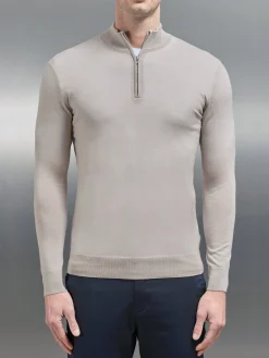 Merino Wool Funnel Neck - Stone